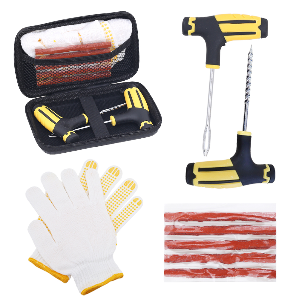 Leesa Universal Tire Repair Kit Tubeless Tire Repair Tool Tyre Punctures Flats Emergenciy Repair for Bicycles Motorcycles Cars Trucks 4pcs