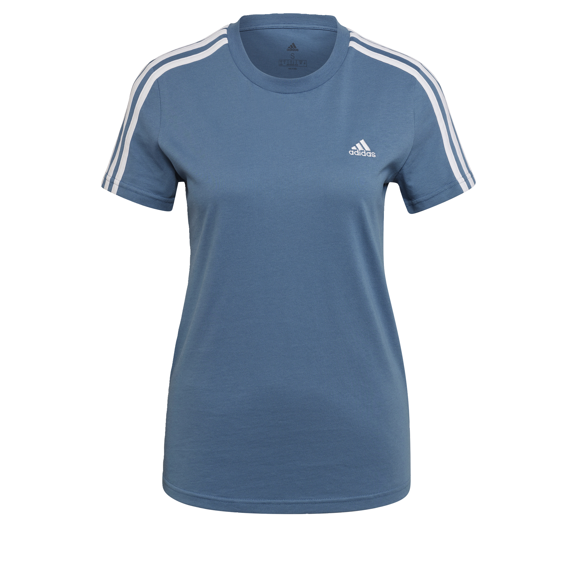adidas Lifestyle Essentials Slim 3-Stripes Tee Women Blue HF7238