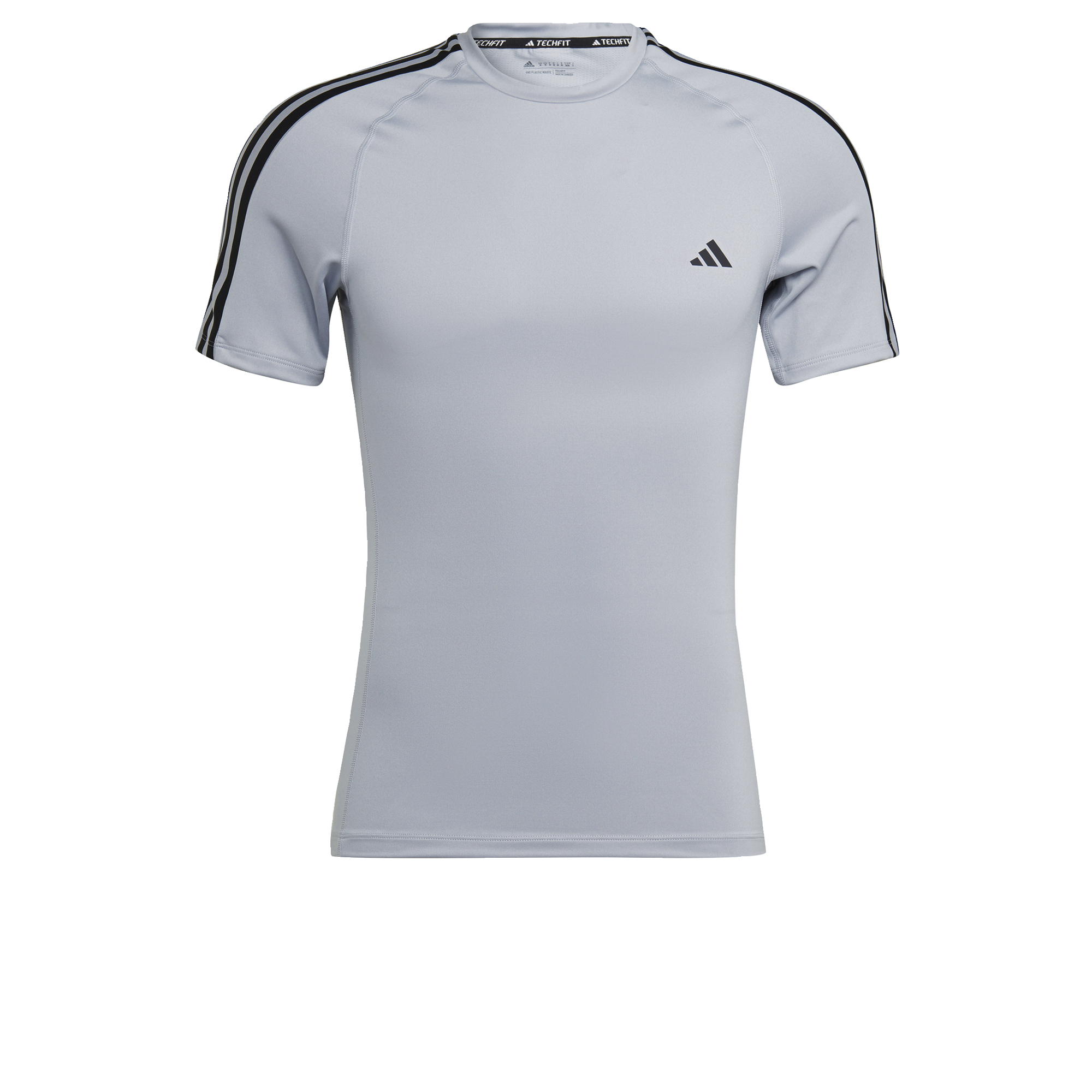 adidas Training Techfit 3-Stripes Training Tee Men Grey HJ9914